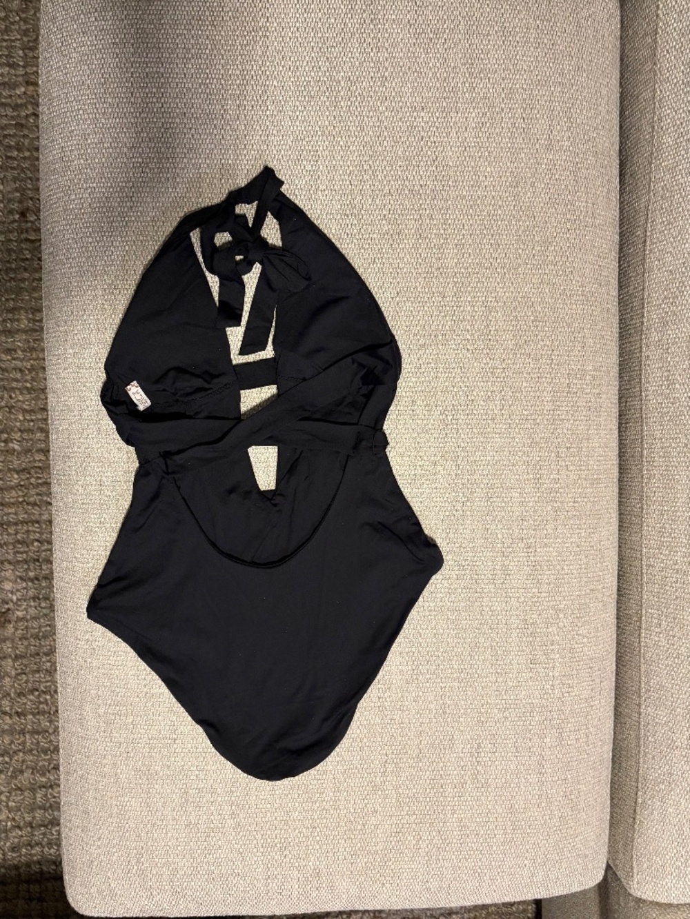 BECCA Black, One-Piece Halter Swimsuit with Strappy Design